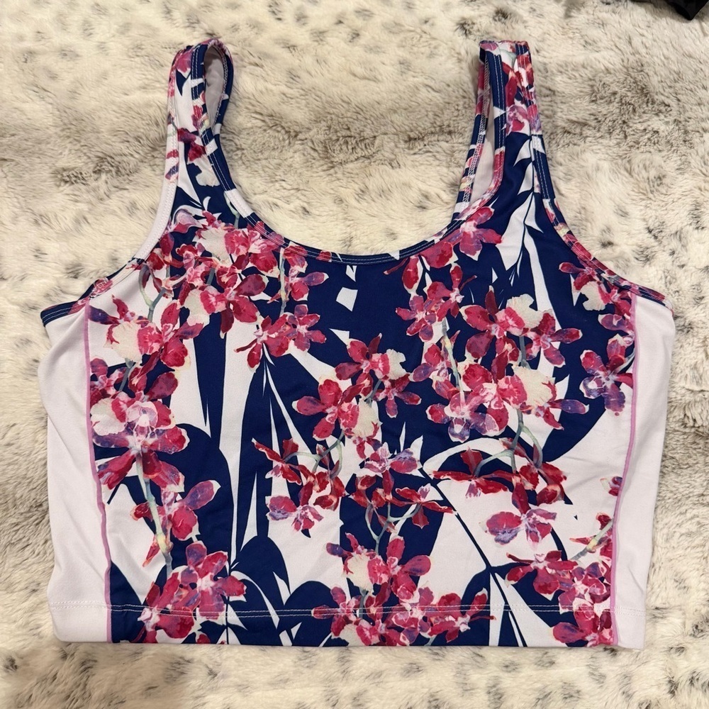 Fabletica Long Line Floral Sports Bra Womens L